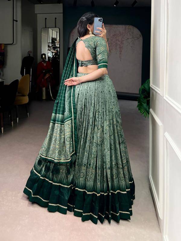 ISHANYA 01 Tasar Silk GRN Modern lehenga choli boutiques in Pune